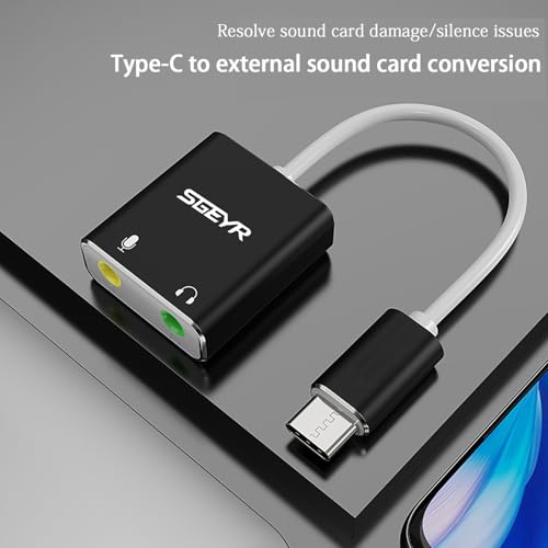 SGEYR Type C TPC-S01-US USB Type-C External Sound Card with 3.5mm Jack