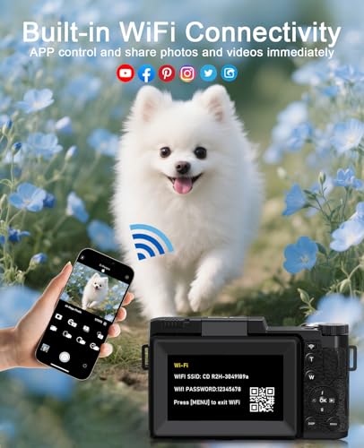 FLATIC CDR2H Compact 64 MP CMOS Digital Camera 5K Video AMOLED Display