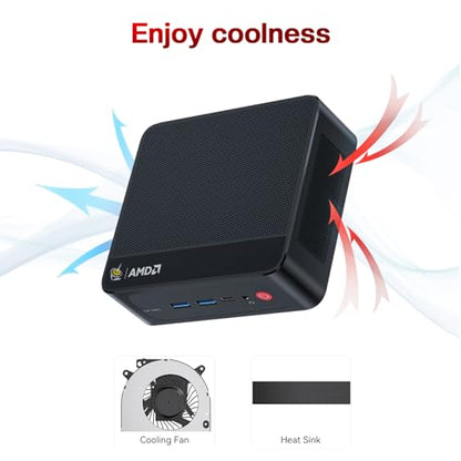 Beelink SER5 Mini PC, Ryzen 5 5625U (6C/12T, up to 4.3GHz), 16GB DDR4 RAM, 500GB NVMe SSD, Triple Monitor Support, WiFi 6, Bluetooth 5.4, Type-C, 2.5G Ethernet