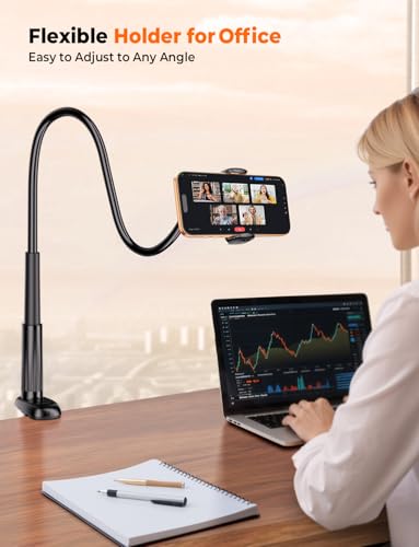 Mumay 39.4" ANJ-133 Adjustable eReader Stand - Flexible Gooseneck Clamp Mount for Devices up to 8.6 inches