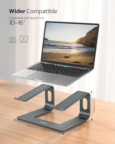 Nulaxy C3 Laptop Stand, Detachable Ergonomic Aluminum Holder Compatible with 10-16" Laptops