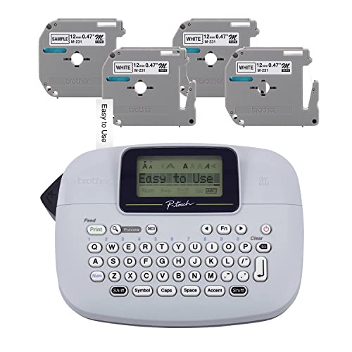 Brother PT-M95 P-Touch Monochrome Label Maker, Portable, 7.5 ppm, USB Connectivity, 0.57 Pounds