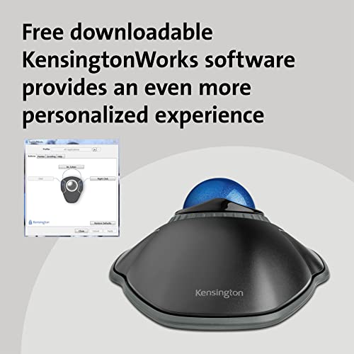 Kensington Orbit Trackball Mouse with Scroll Ring (K72337US) - 30 Feet Range - Optical - Wired USB