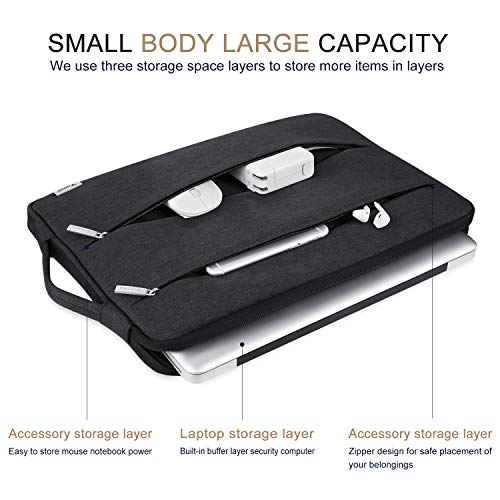 Voova 15.6-Inch Laptop Sleeve Case Compatible with MacBook Pro 16 M1/M2/M3/M4 Max 2019-2025 Model v-laptop-sleeve-handheld-15.6-black