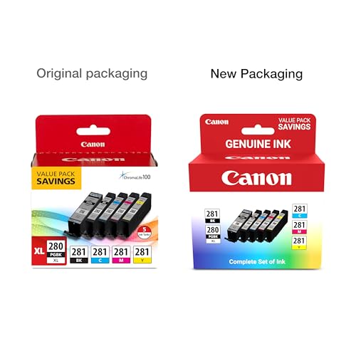 Canon PGI-280 XL CLI-281 Genuine Inkjet Cartridge 1200 Page Yield Black and Color