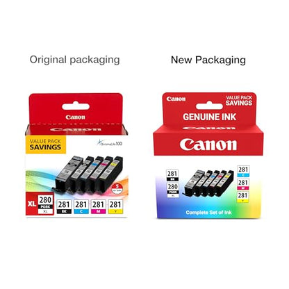 Canon PGI-280 XL CLI-281 Genuine Inkjet Cartridge 1200 Page Yield Black and Color