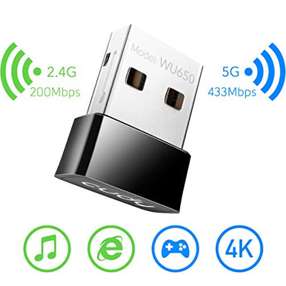 Cudy 650Mbps USB WiFi Adapter WU650 802.11ac Dual Band Wireless Dongle