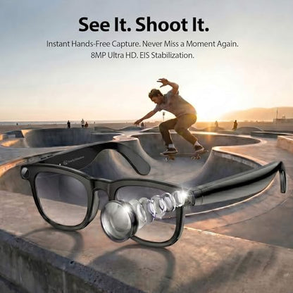EarlySincere 32GB Smart Glasses 4K 290 mAh Lithium Ion Wearable Computer