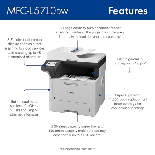 Brother MFC-L5710DW Laser Printer Monochrome 1200 x 1200 DPI 48 ppm All-in-One