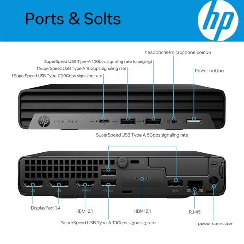 HP Pro 400 G9 Mini PC 1.1GHz 16GB DDR5 256GB PCIe 4K HDMI DisplayPort