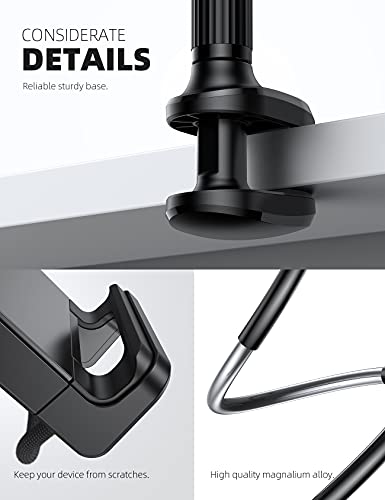 Lamicall 4.7-11 Inches LS07-AE-B Flexible Arm Tablet Mount - Adjustable Tabletop Holder - Black