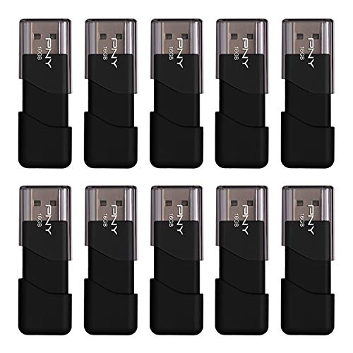 PNY 16GB P-FD16GX10ATT03-MP Flash Drive USB 2.0 Mobility Pack of 10