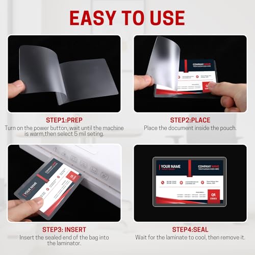 CAREGY 200PACK 5Mil 1 12 Ounces Laminating Pouches, 2.3 x 3.7 Inches, Clear Film Sheets