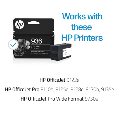HP 936 Black Ink Cartridge 1 Count 1250 Pages Compatible with HP OfficeJet Pro Printers