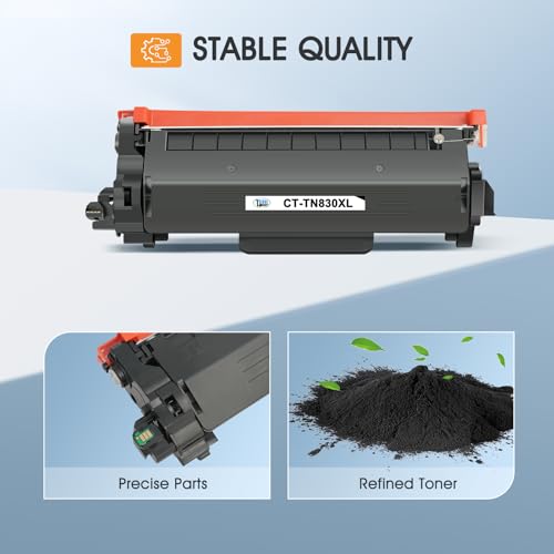 Cool Toner TN830XL TN830 High Yield Black Toner Cartridge Compatible with Brother Printers