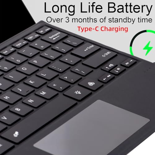 Zoof 12.3 inch Surface Pro Keyboard Wireless Bluetooth Type Cover Black