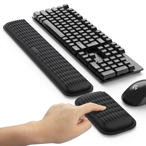 MEKASS Medium 1009 Wrist Rest for Keyboard & Mouse Memory Foam Ergonomic Office Accessory