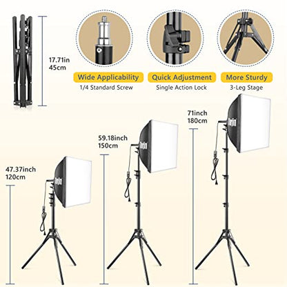 Torjim 16 Inch TJ 7500K 85W Softbox Photography Lighting Kit