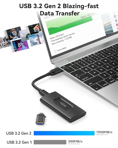 Aiibe 1TB External SSD 8303cc80-dd68-4d5a-af68-c17c2b3f8729 USB-C 1050MB/s Portable Solid State Drive