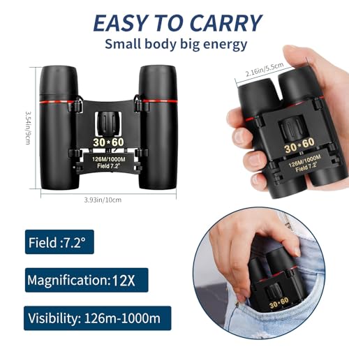 QICBIUD Compact Binoculars Model 01 12x Magnification 21mm Objective Lens Roof Prism Portable