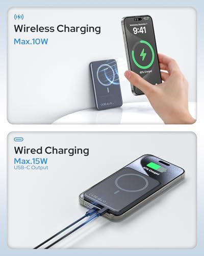 TRKOY 5000mAh W5 Portable Wireless Charger Power Bank