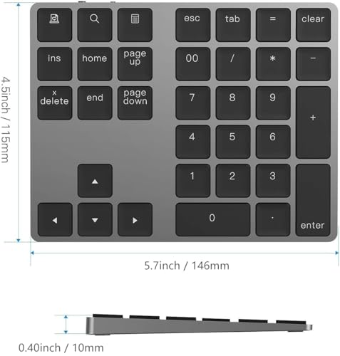 Lekvey 34 Keys Bluetooth Number Pad Model JP06B