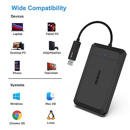 BENFEI 2.5 Inch SATA External Hard Drive Enclosure USB 3.2 Gen 1