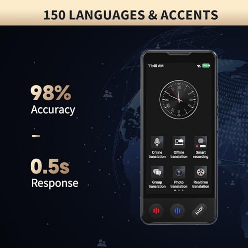 FICALLO Language Translator Device 5.75x3.43x1.65 inches 4.2 ounces