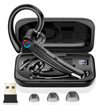 Atheewon U8 Bluetooth Headset V5.4 Wireless Earpiece with Noise Cancelling Dual Microphone