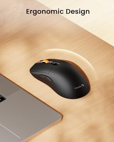 ProtoArc 2.4G Wireless Bluetooth Type C Ergonomic Mouse EM15 Optical Right-Handed Black