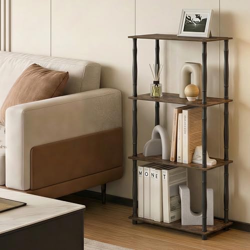 Furinno 4-Tier Classic Tube 18034APBK Floor Mount Indoor Storage Shelf