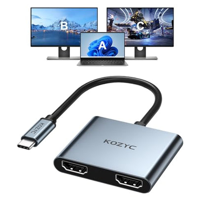 KOZYC USB C to Dual HDMI Adapter K2AD12UH 4K@60Hz