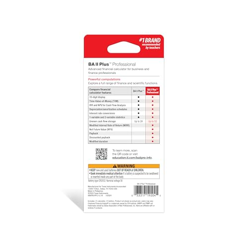 Texas Instruments 3" BA II Plus Professional Financial Calculator