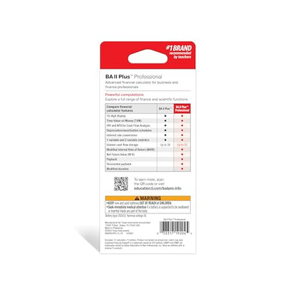 Texas Instruments 3" BA II Plus Professional Financial Calculator