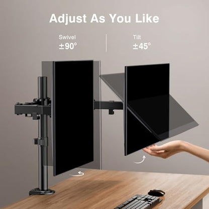 ErGear Dual Monitor Stand 13-32 Inches EGCM1 VESA Mount Adjustable Height Black