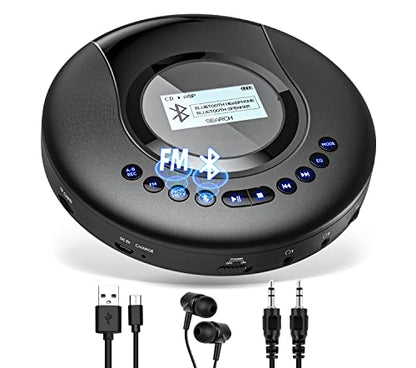 Arafuna 5.5" CD-521 Bluetooth CD Player with FM Transmitter and Anti-Skip Protection