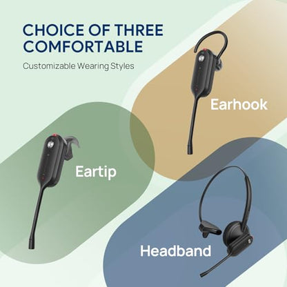 Yealink WH63 E2 UC Single Ear Convertible Headset Wireless Noise Cancelling Microphone 607 Ft Range