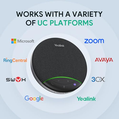 Yealink 5.04x5.04inch SP92 Conference Speakerphone Bluetooth/USB-C/USB-A