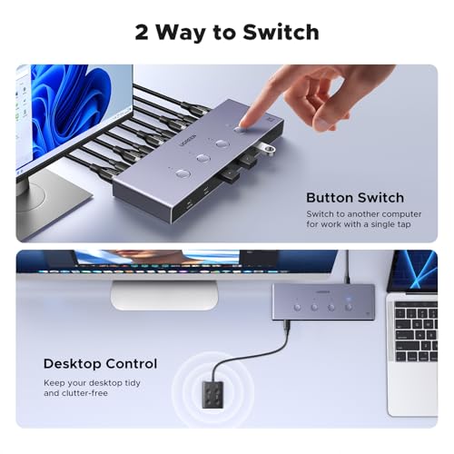 UGREEN 55397 8K 60Hz KVM Switch 4 Computers 4 USB Ports