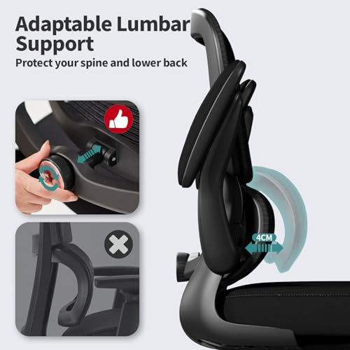TRALT Office Chair 1.0 Count TRALT+TRALT+YX001-2-BLK-US Indoor Breathable Mesh Ergonomic Desk Chair