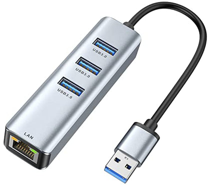 ABLEWE USB 3.0 4-in-1 Ethernet Adapter USB 3.0 Port Expansion RJ45 Gigabit Ethernet 5 Gbps