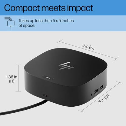 HP 4.8" x 4.8" 26D32AA#ABL USB Hub 12 Ports 6 USB Type-C HDMI 1 HDMI 45W 10-20V