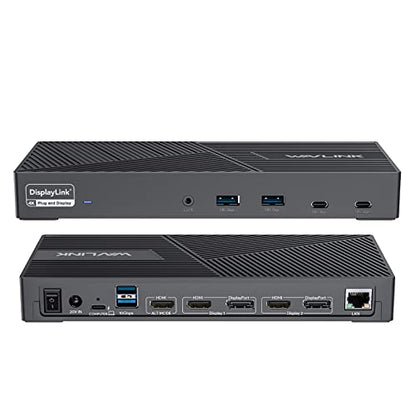 WAVLINK WL-UG69PD25PRO-US Triple Monitor Docking Station 4K@60Hz DisplayPort USB C