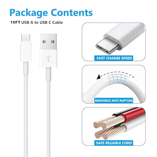 Toeasor 3.0ft USB Type-C Cable USBC-1M