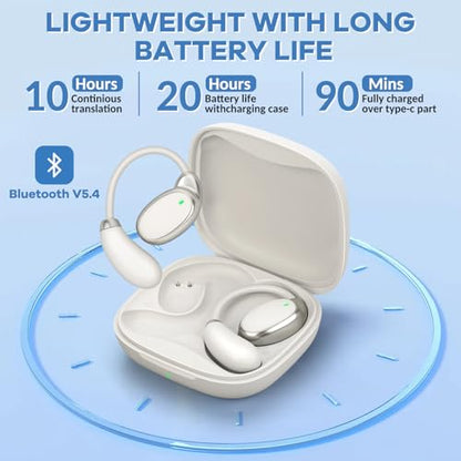 TOPHAIR 3.86x3.78x1.65 inches TOPHAIR-EJ008 Earbuds 138 Language Translator Bluetooth 5.4 Level