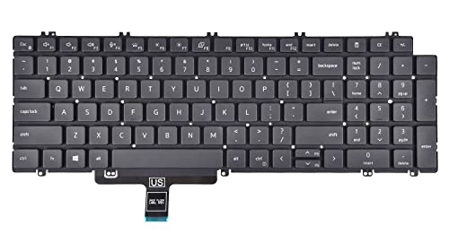 KBRPARTS Replacement Keyboard Black Backlit QWERTY Layout for Dell Latitude 5520 5530 5540 5521 5531, Precision 3560 3570 3580 3561 3571 3581, Precision 7670 7680 7770 7780