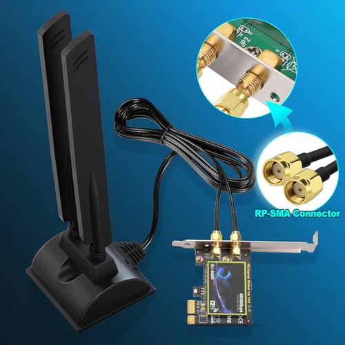 Eightwood Tri-Band WiFi 6E Antenna EWUA0197 2.4GHz 5GHz 6GHz Magnetic Mount Base