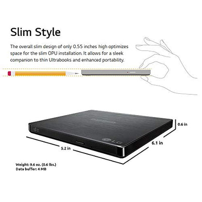 Produplicator Slim Portable BP60NB10 External Blu-ray Drive 6X Write Speed 8X Read Speed USB