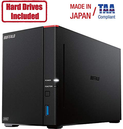 BUFFALO 8TB LS720D0802B NAS Device with Ethernet Connectivity and 5400 RPM Hard Drives