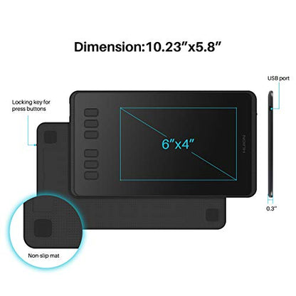 HUION H640P 6x4 inch Digital Graphics Tablet 1920x1080